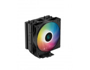 DEEPCOOL Cooler -AG400 BK ARGB-, Gammaxx Series, Intel Socket LGA1851/1700/1200/115x & AMD AM5/AM4, up to 220W, 1x ARGB fan: 120x120x25mm, 500~2000 RPM±10%, <31.6 dB(A), 75.89 CFM, 4-pin PWM, Hydro Bearing, 4x 6mm Heatpipes direct contact, Black